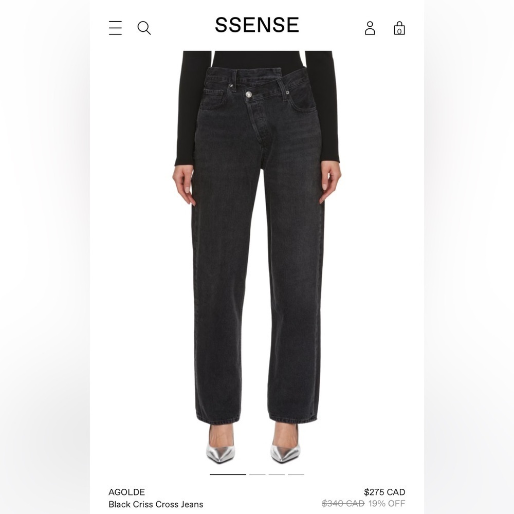 AGOLDE CRISS CROSS JEAN  SAVAGE SIZE 28 BLACK